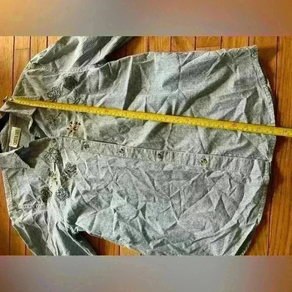 Vintage Casey And Max Button Down Shirt Women’s Medium Embroidered Fall Leaves - Picture 2 of 7